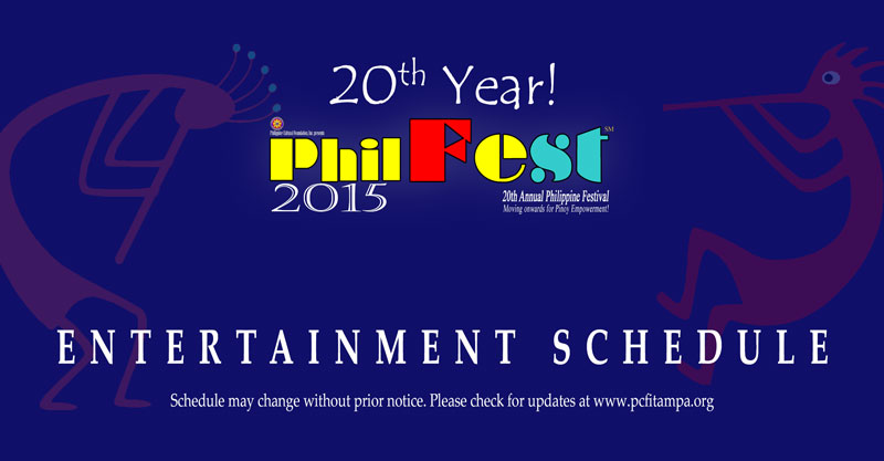 PhilFest 2015 Entertainment Schedule